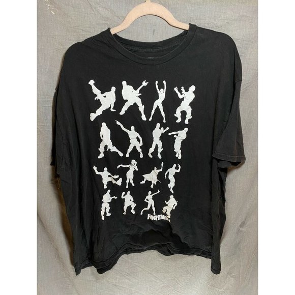 Fortnite Shirt Adult 2XL Black‎ White Spell Out Graphic Pullover Tee Mens - Picture 1 of 8